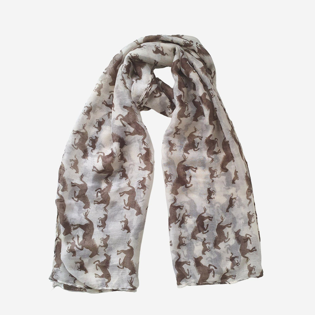 Galloping Horses Scarf Taupe