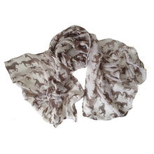 Load image into Gallery viewer, Galloping Horses Scarf Taupe
