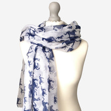 Load image into Gallery viewer, Galloping Horses Scarf White
