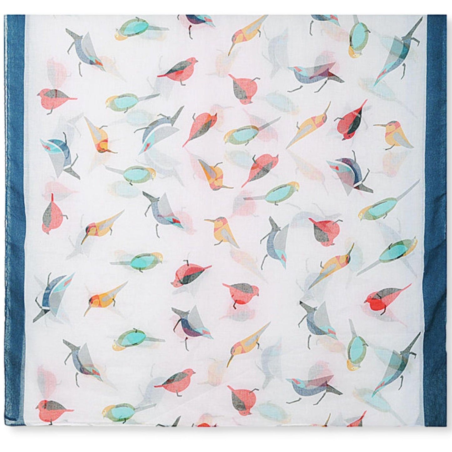 Garden Birds Scarf White Multi