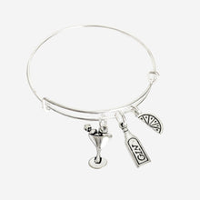 Load image into Gallery viewer, Gin Tonic Charm Bangle Silver
