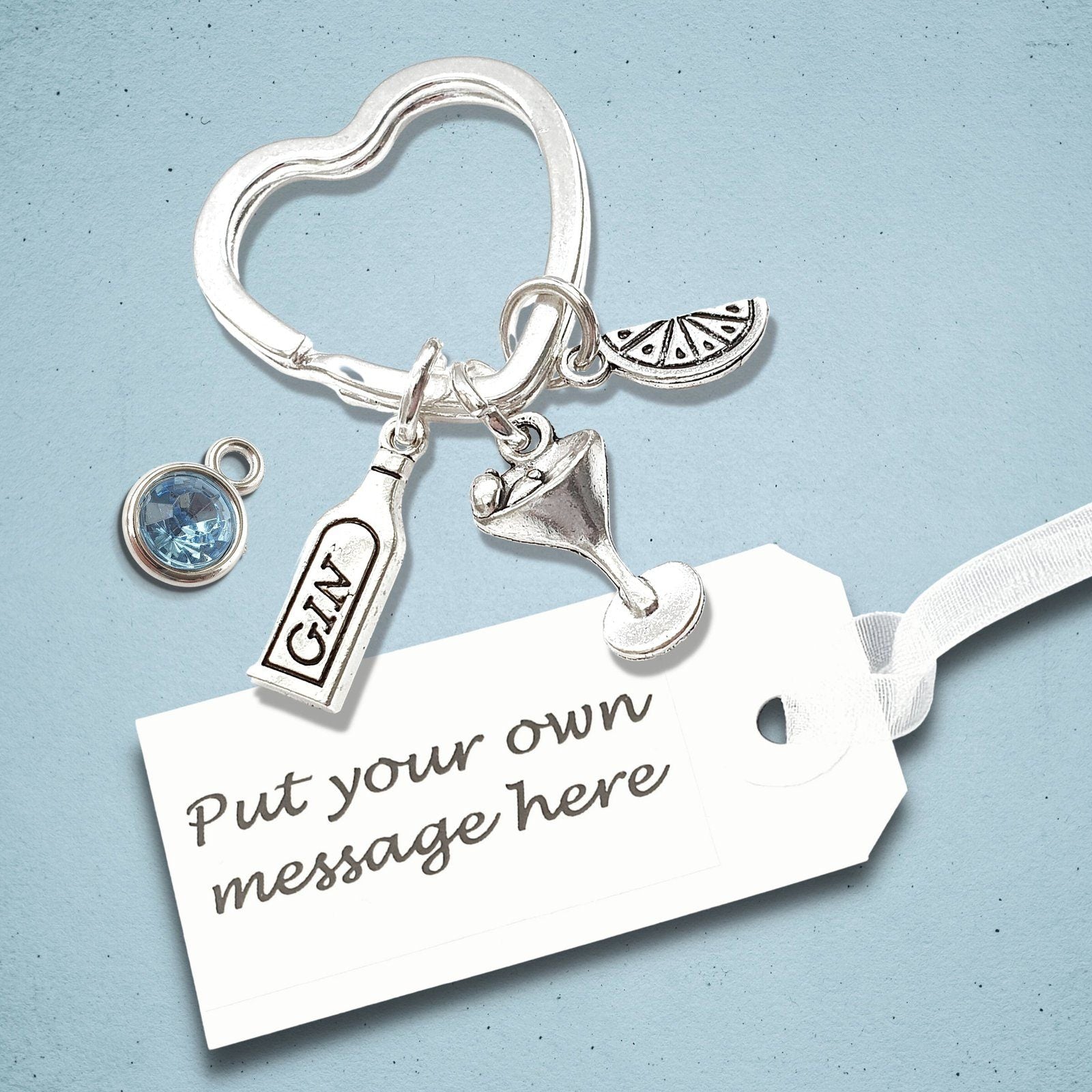Gin Tonic Keyring Silver