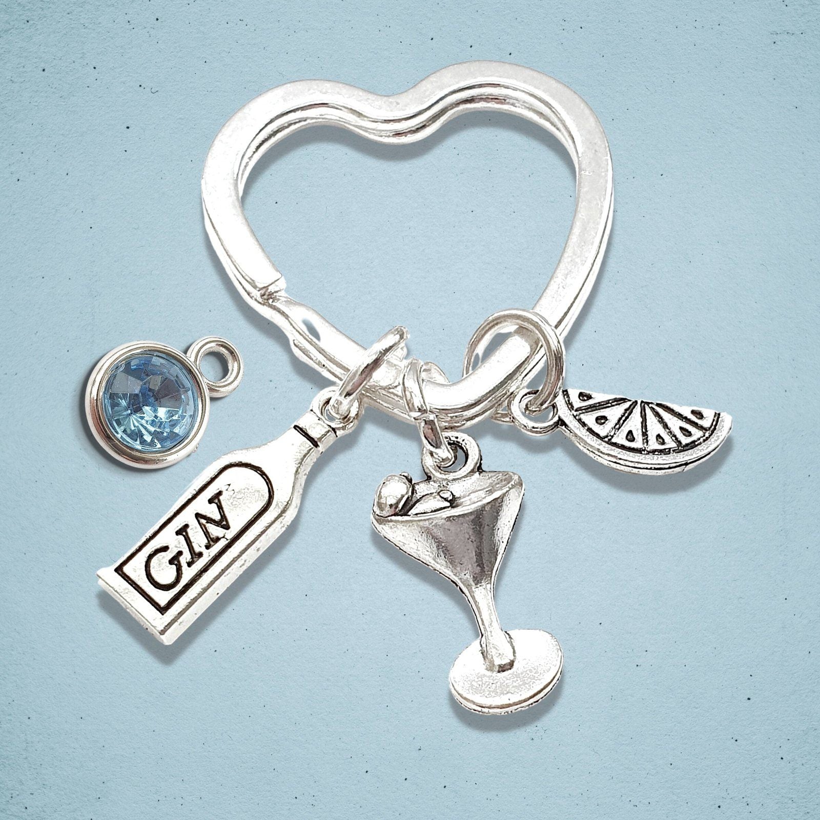 Gin Tonic Keyring Silver
