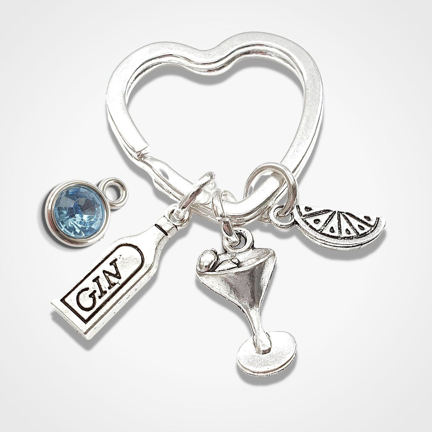 Gin Tonic Keyring Silver