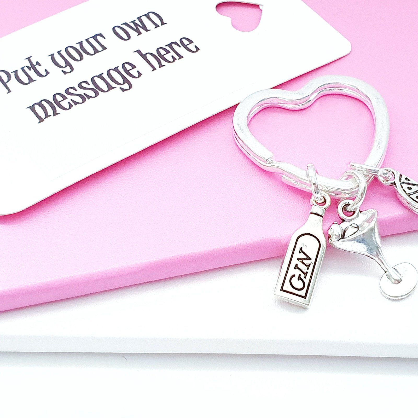 Gin Tonic Keyring Silver