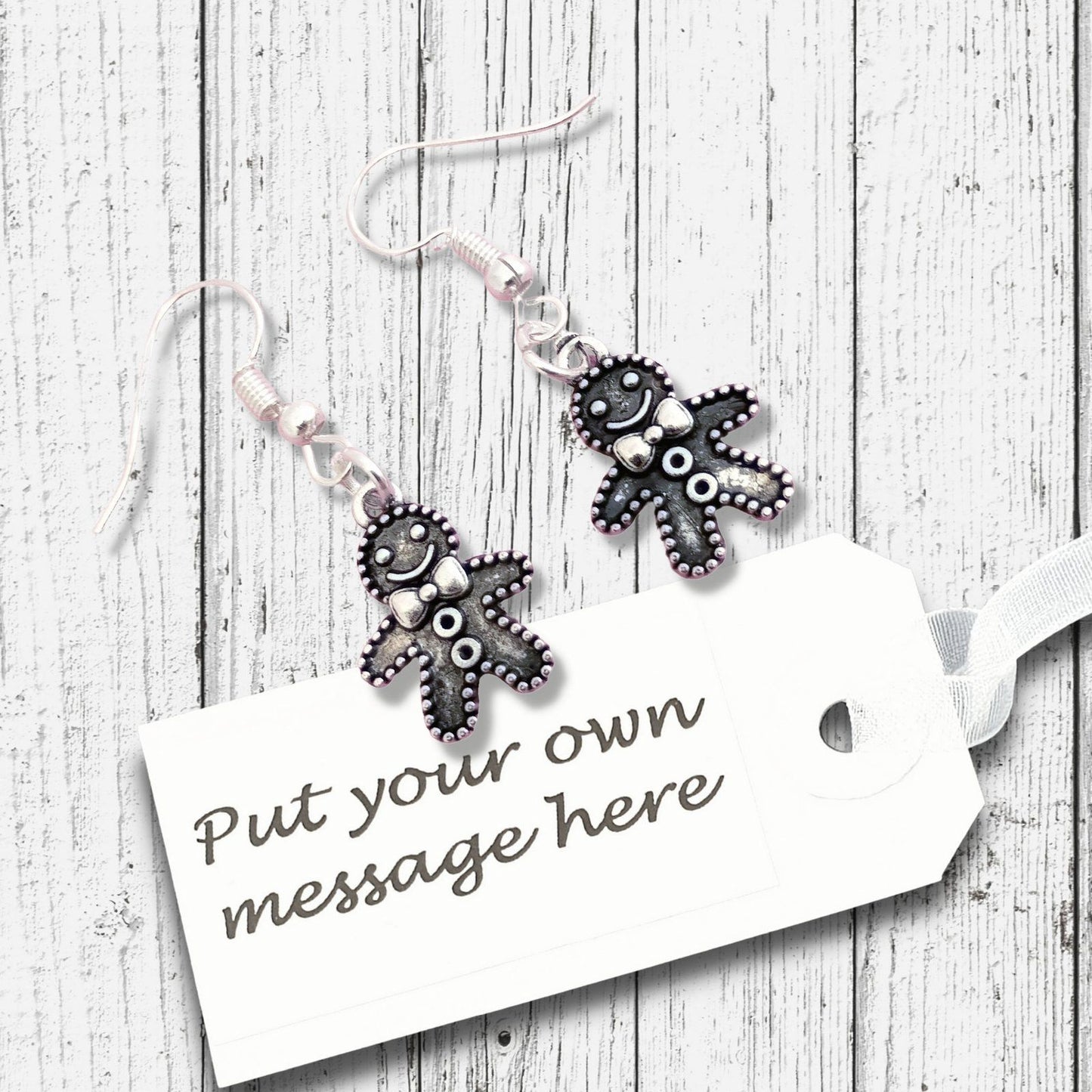 Gingerbread Men Earrings Silver
