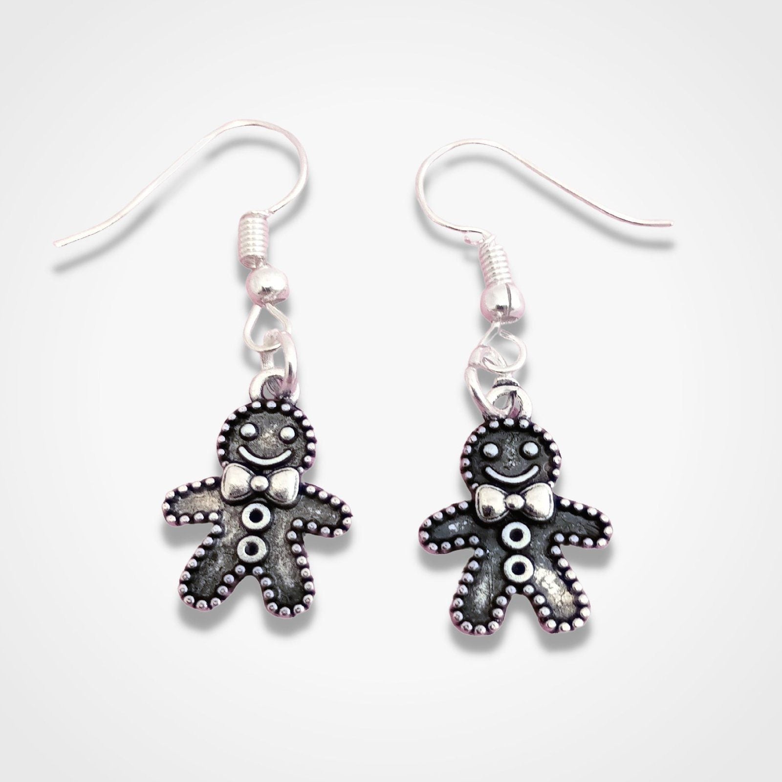Gingerbread Men Earrings Silver
