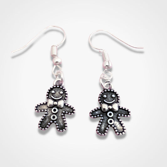 Gingerbread Men Earrings Silver