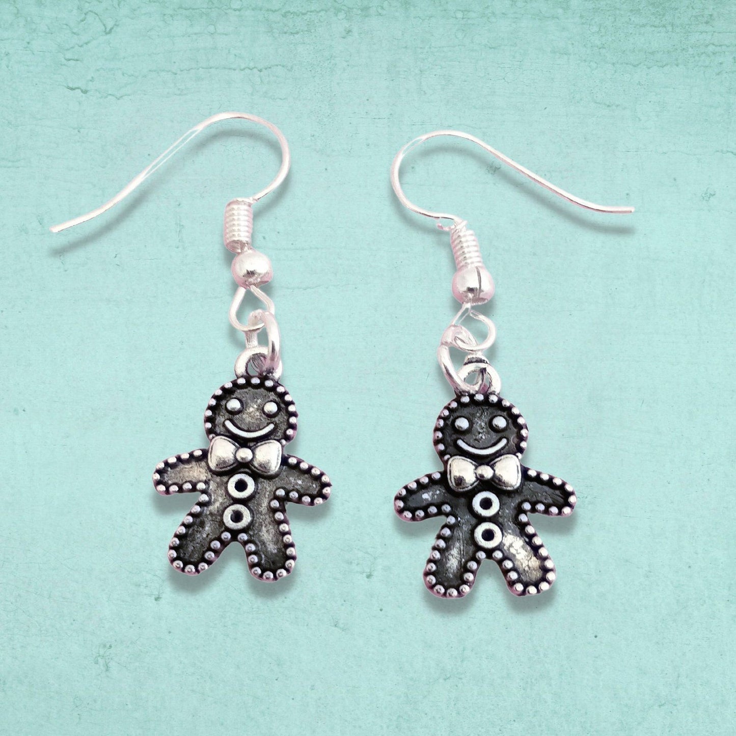 Gingerbread Men Earrings Silver
