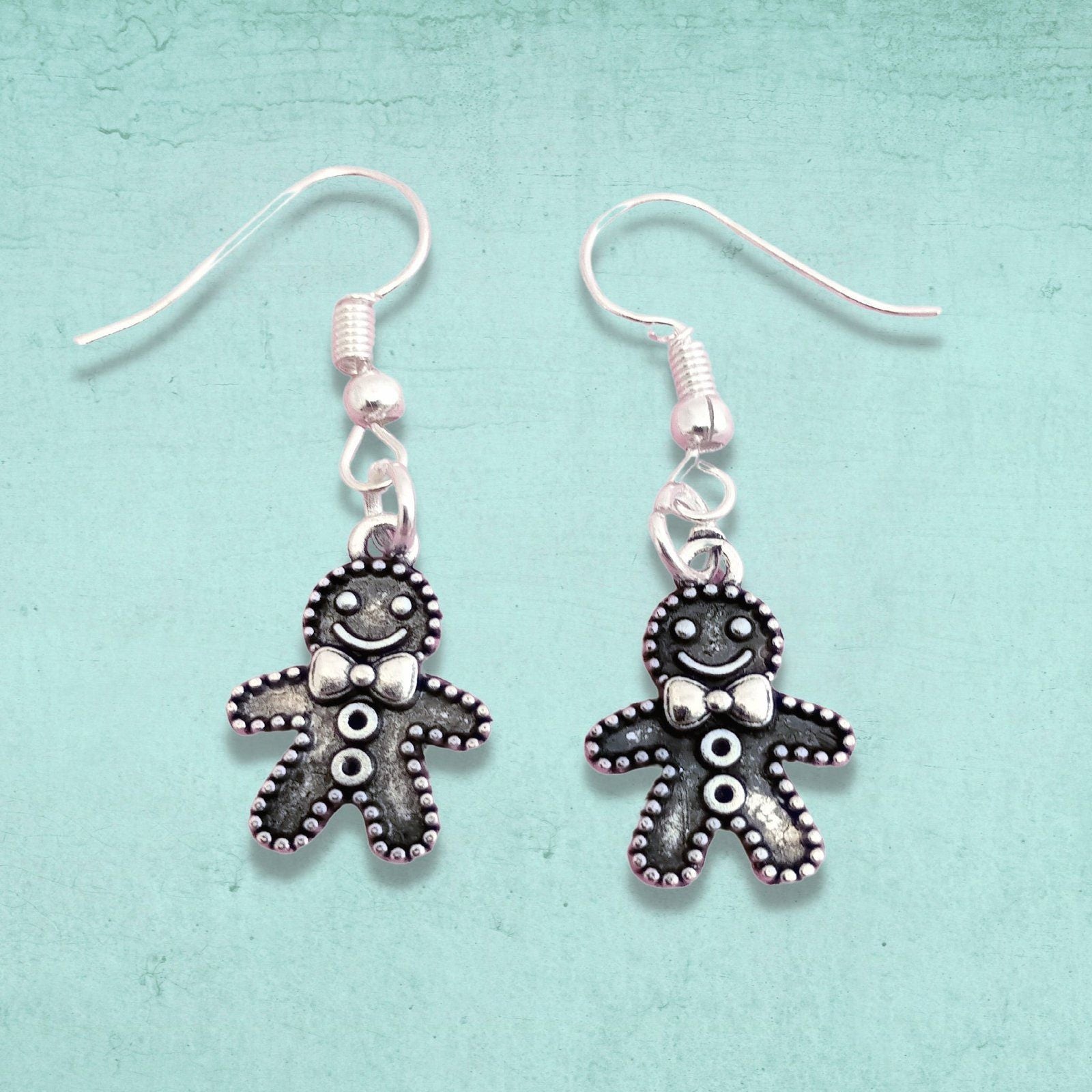 Gingerbread Men Earrings Silver