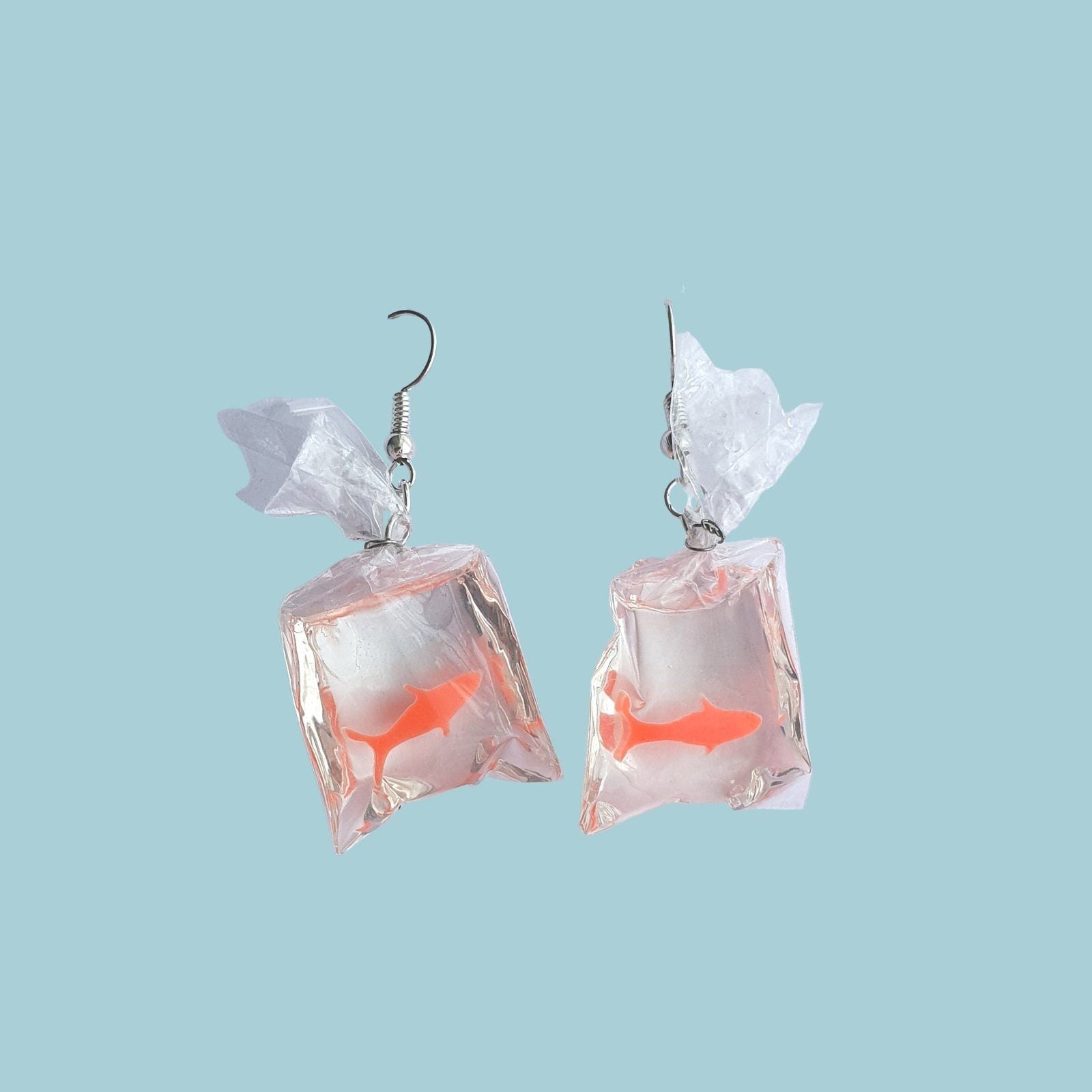 Goldfish Novelty Earrings Silver