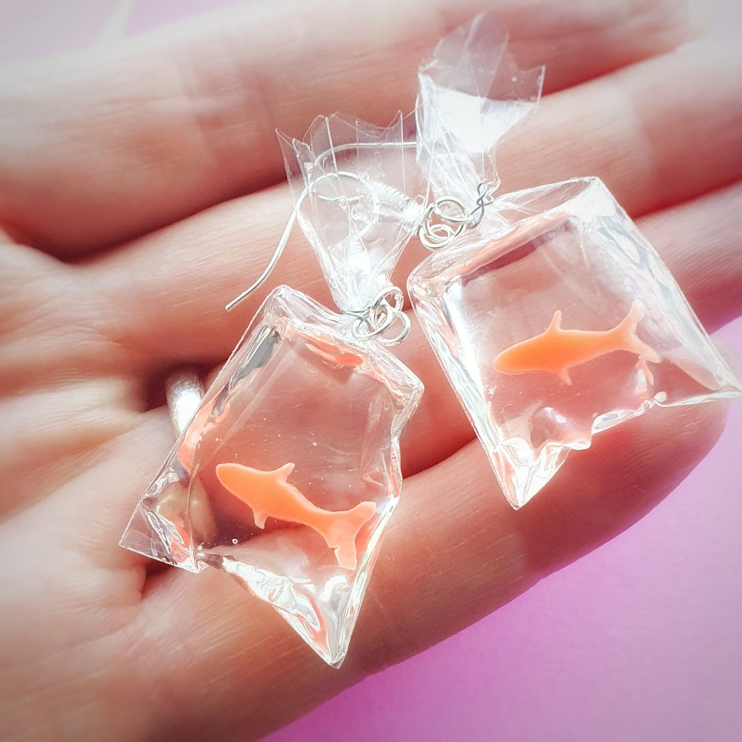 Goldfish Novelty Earrings Silver
