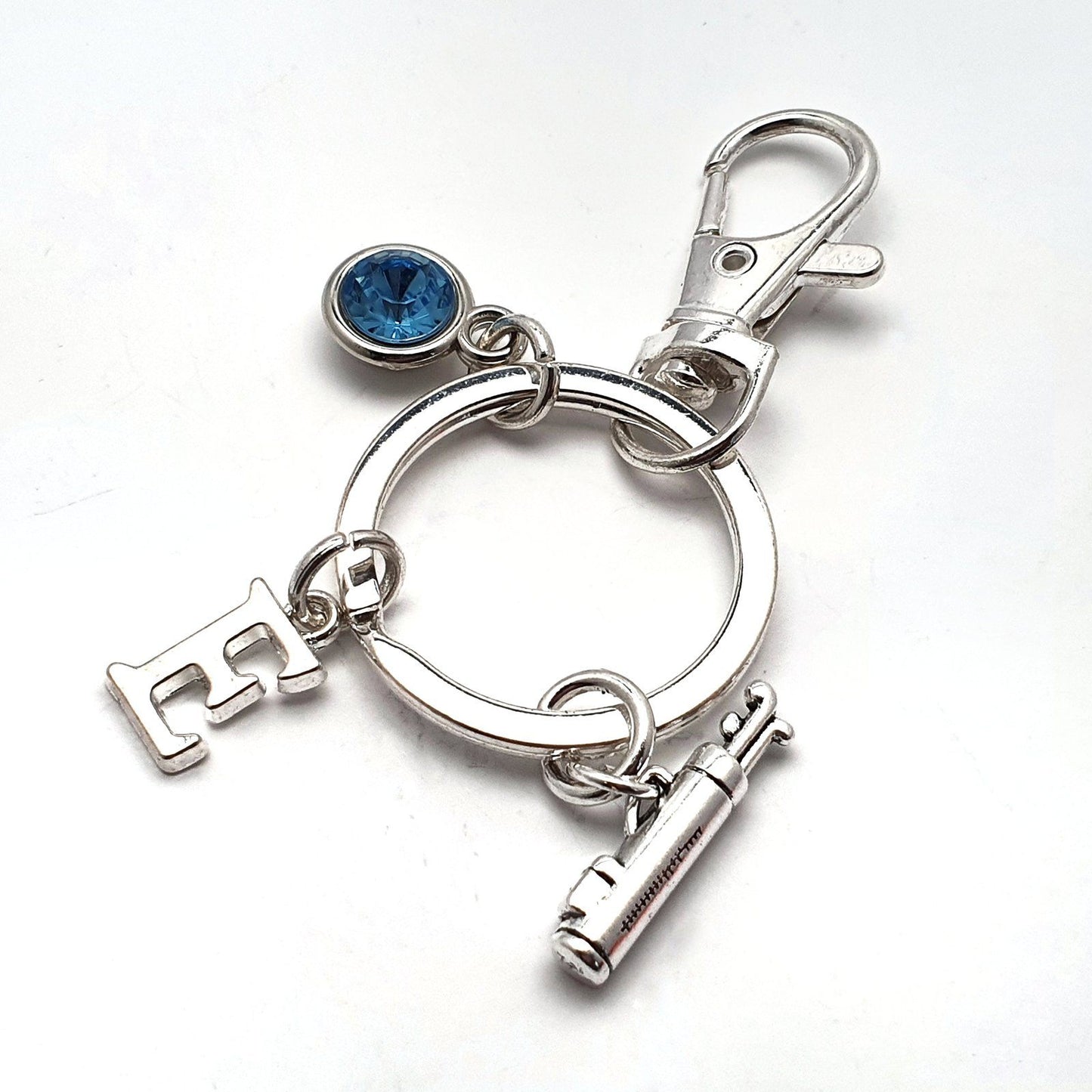 Golf Caddy Keyring Silver