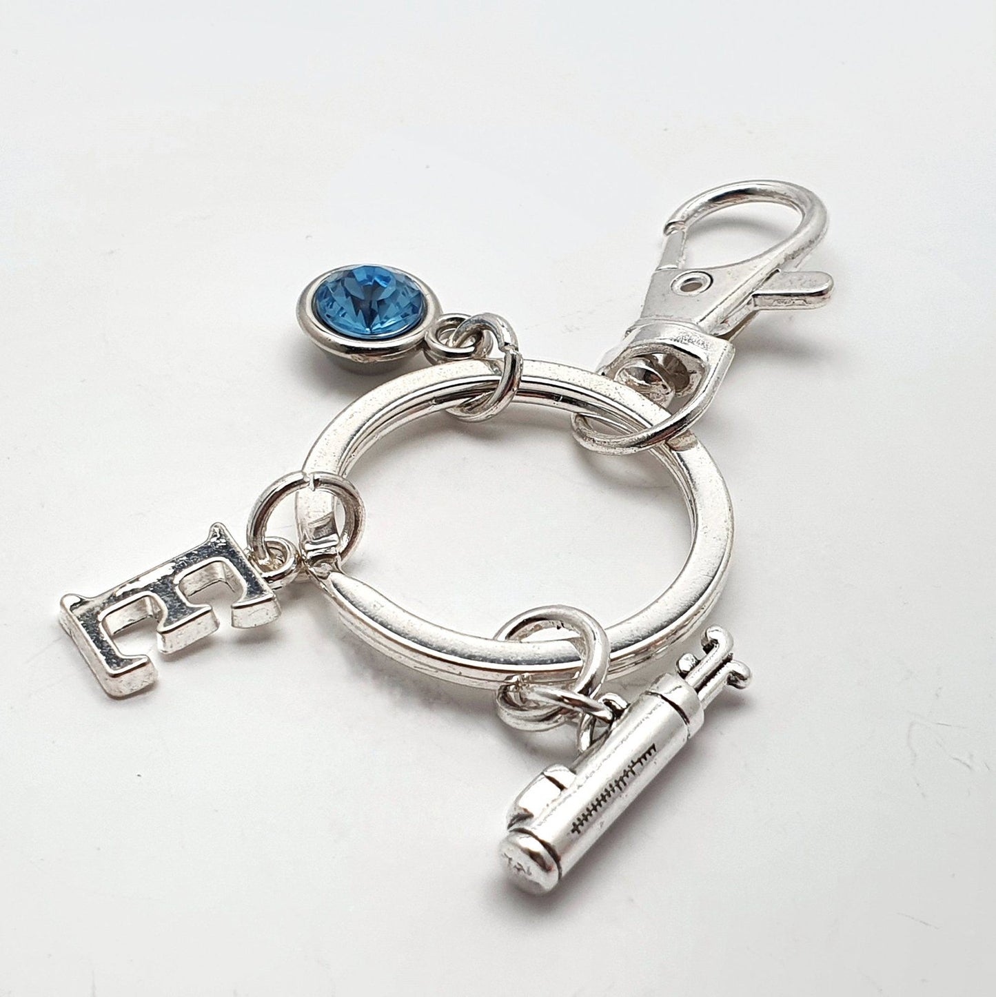 Golf Caddy Keyring Silver