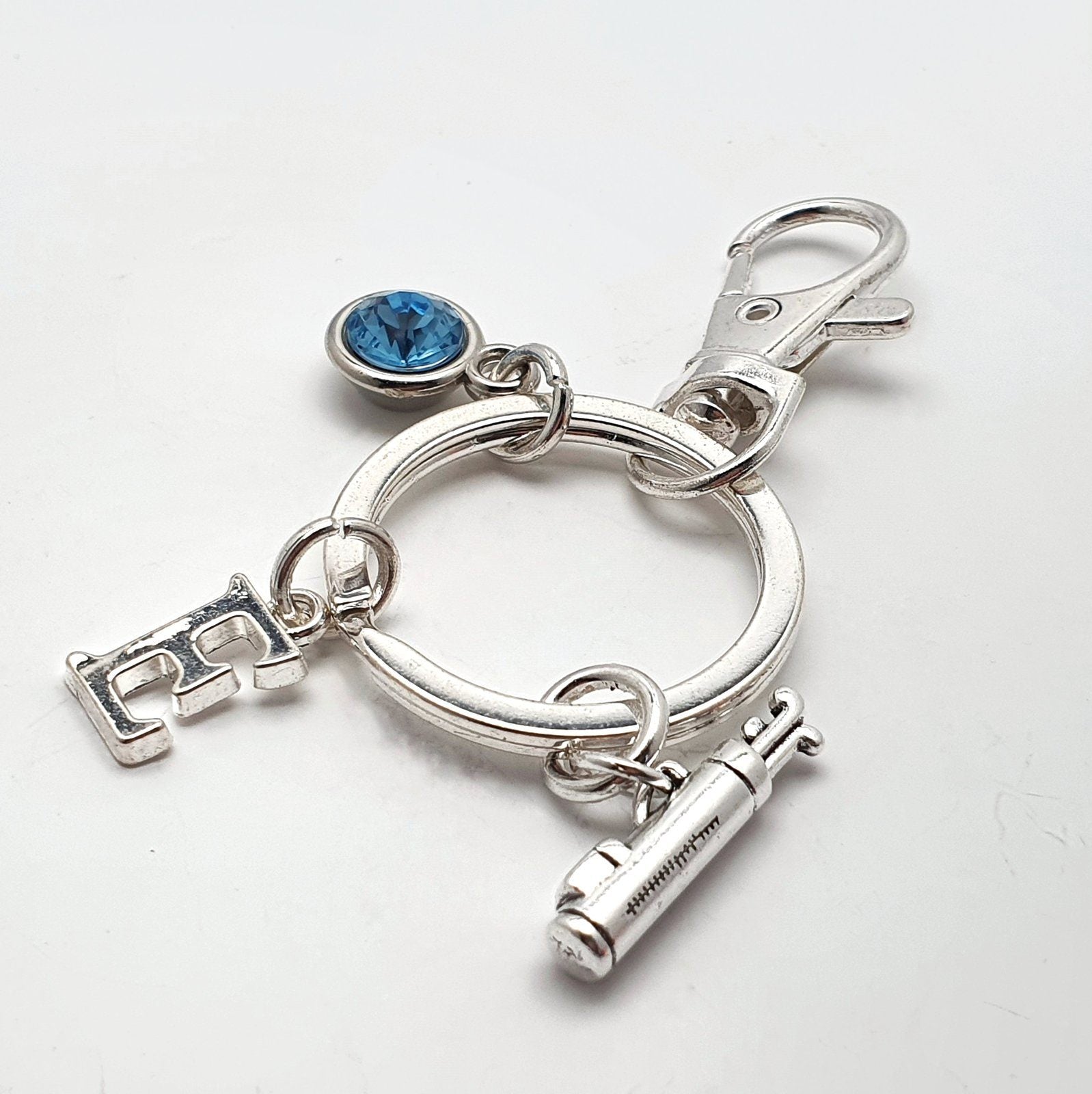 Golf Caddy Keyring Silver