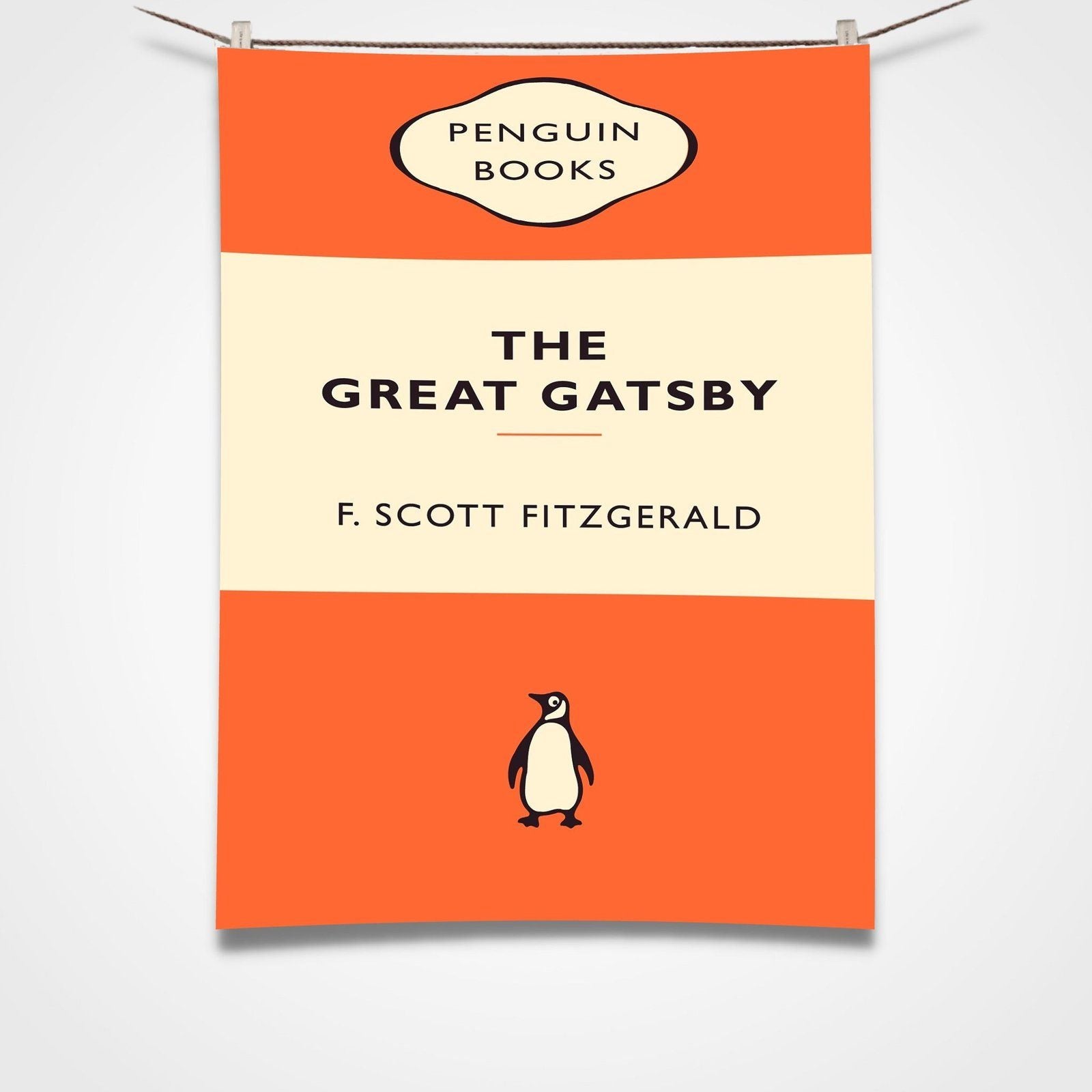 Great Gatsby Tea Towel Orange