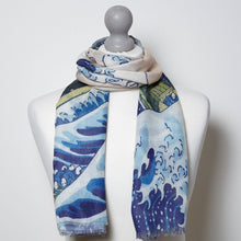Load image into Gallery viewer, Great Wave Scarf Silk
