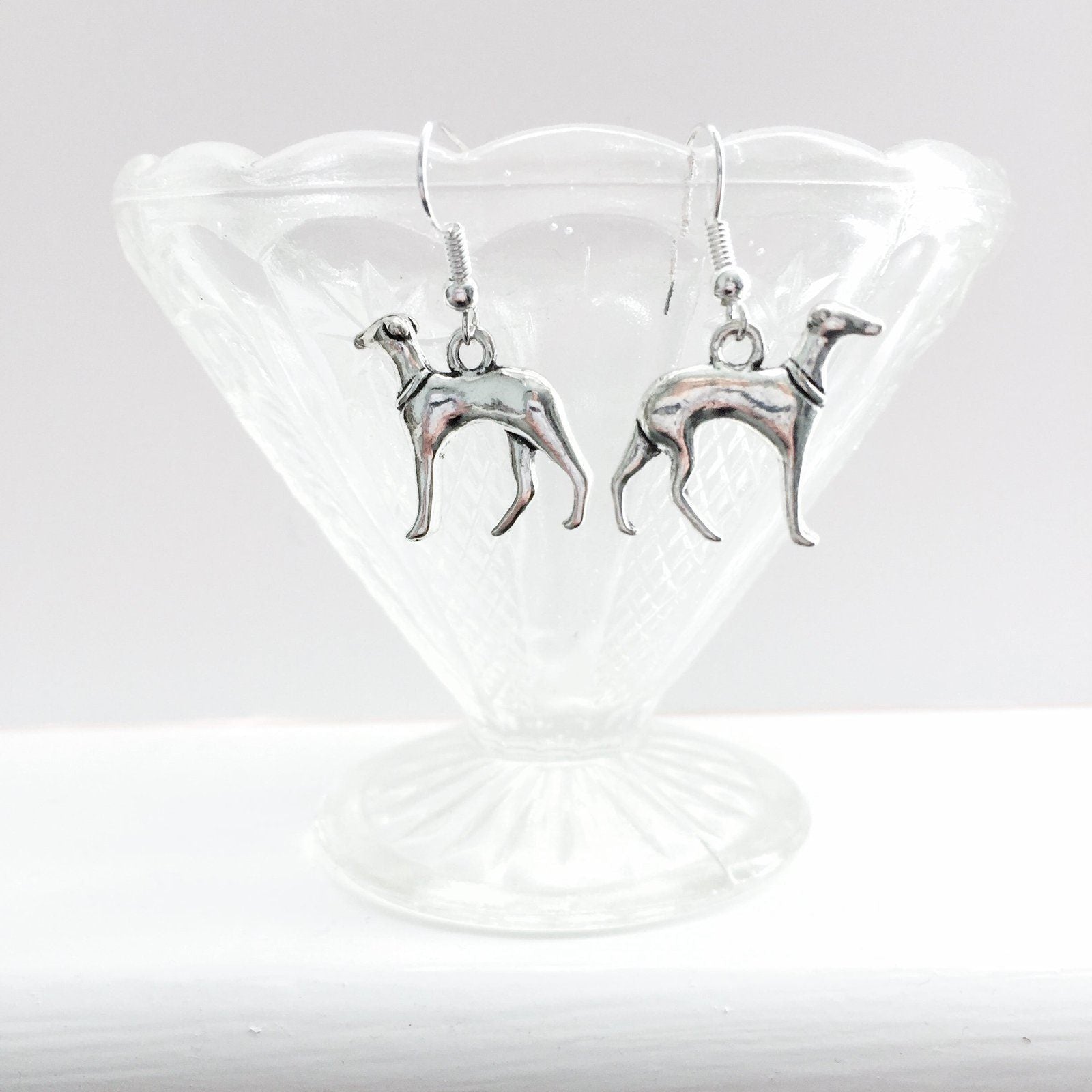 Greyhound Earrings Silver