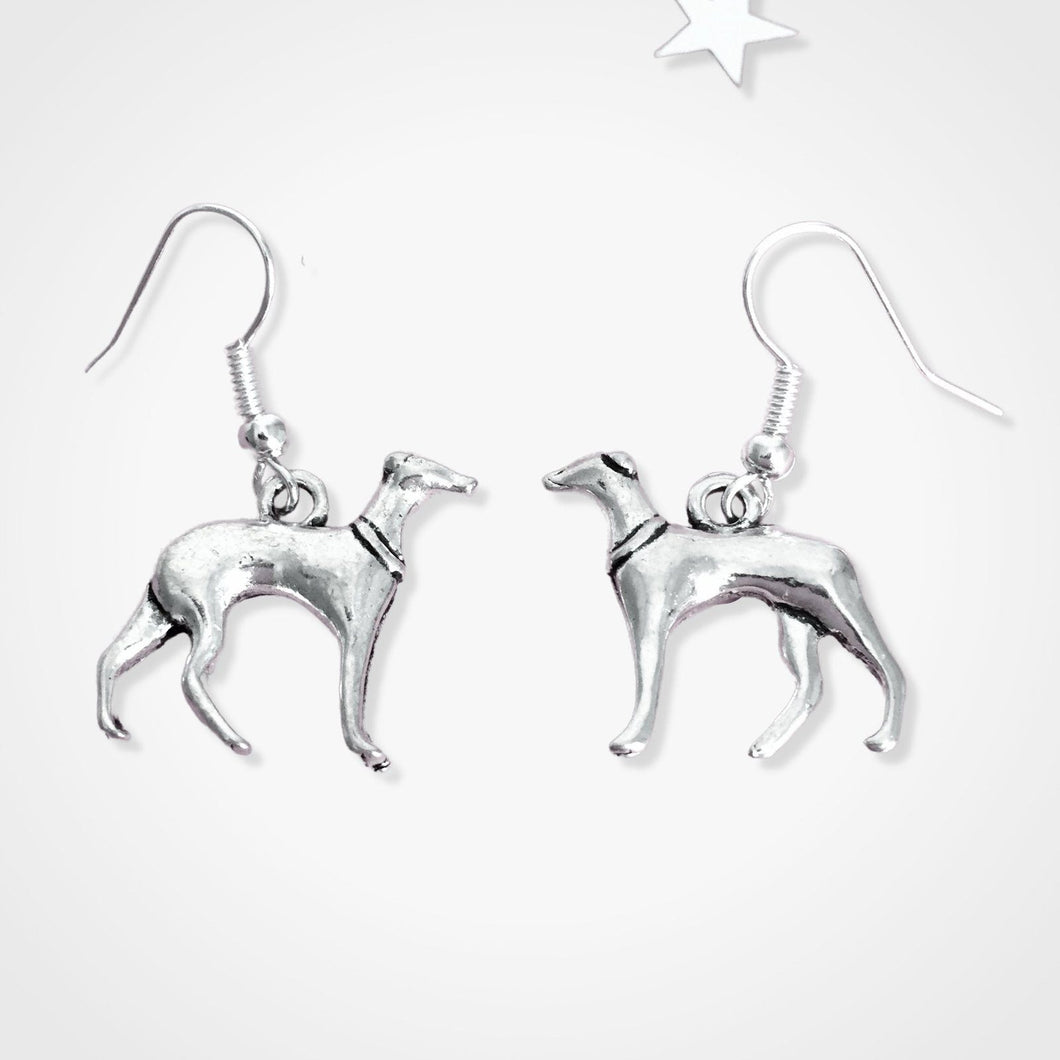 Greyhound Earrings Silver