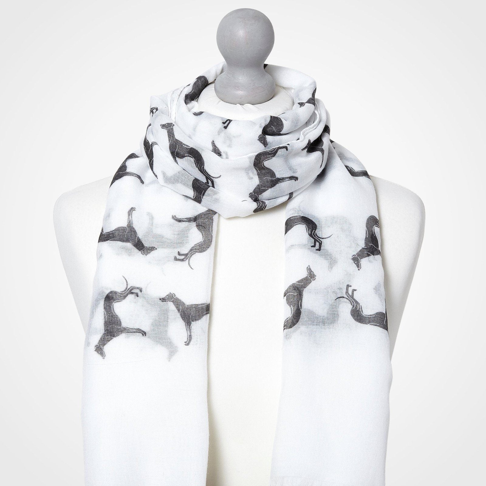 Greyhound Scarf White