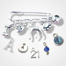 Load image into Gallery viewer, Greyhound Whippet Brooch Silver
