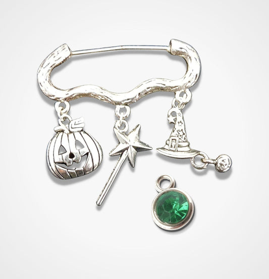 Halloween Pumpkin Brooch Silver