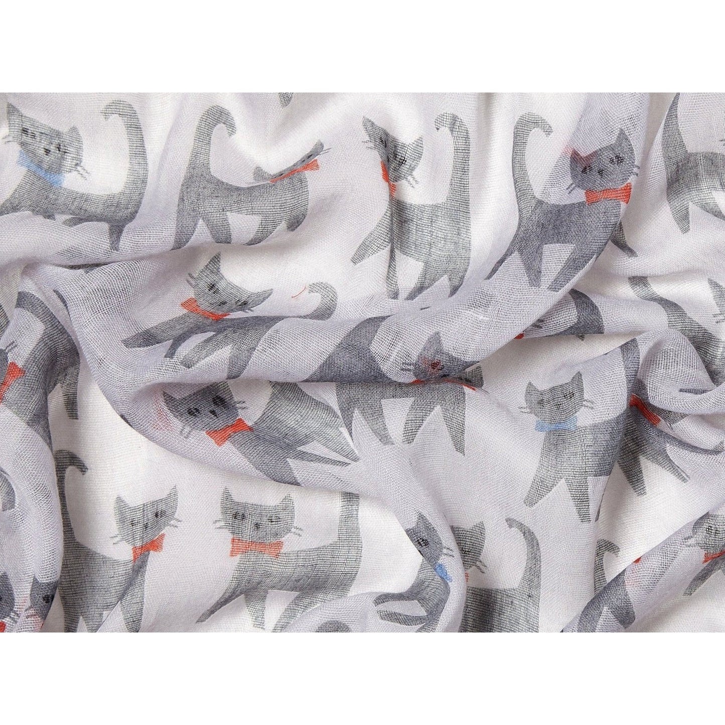 Happy Cats Scarf Grey