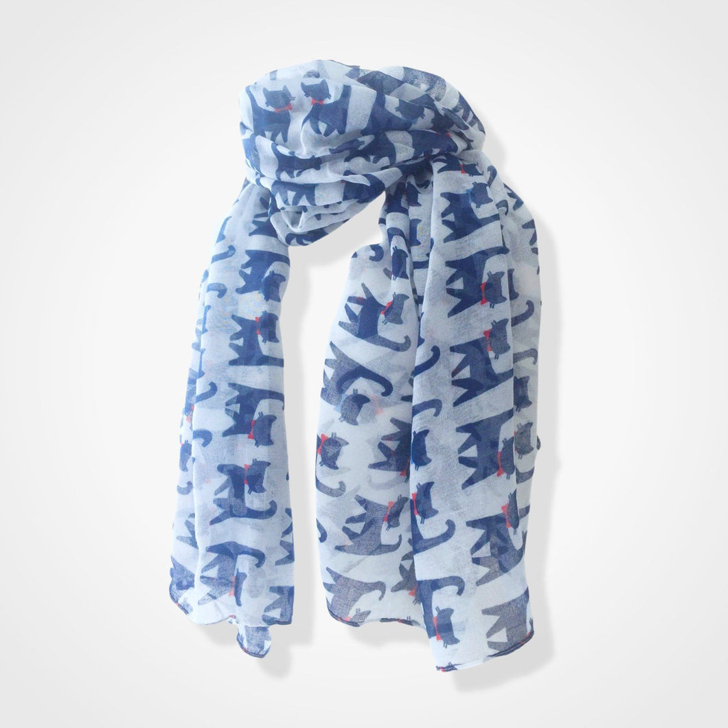 Happy Cats Scarf White