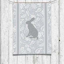 Load image into Gallery viewer, Hare Paisley Tea Towel Grey
