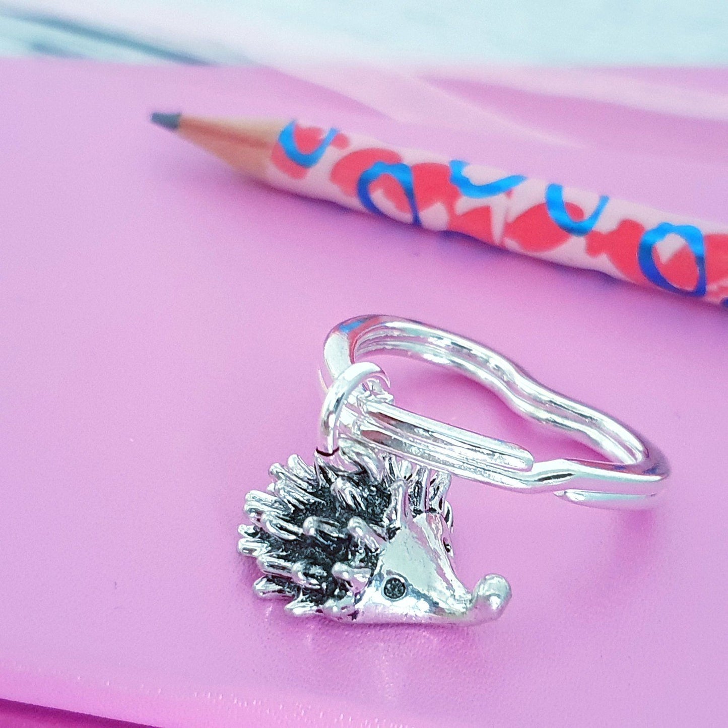 Hedgehog Keyring Silver