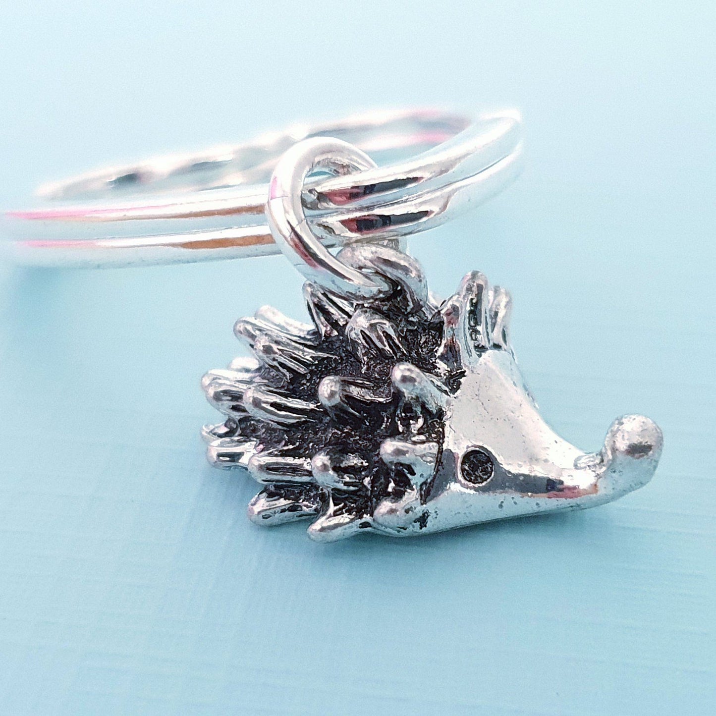 Hedgehog Keyring Silver