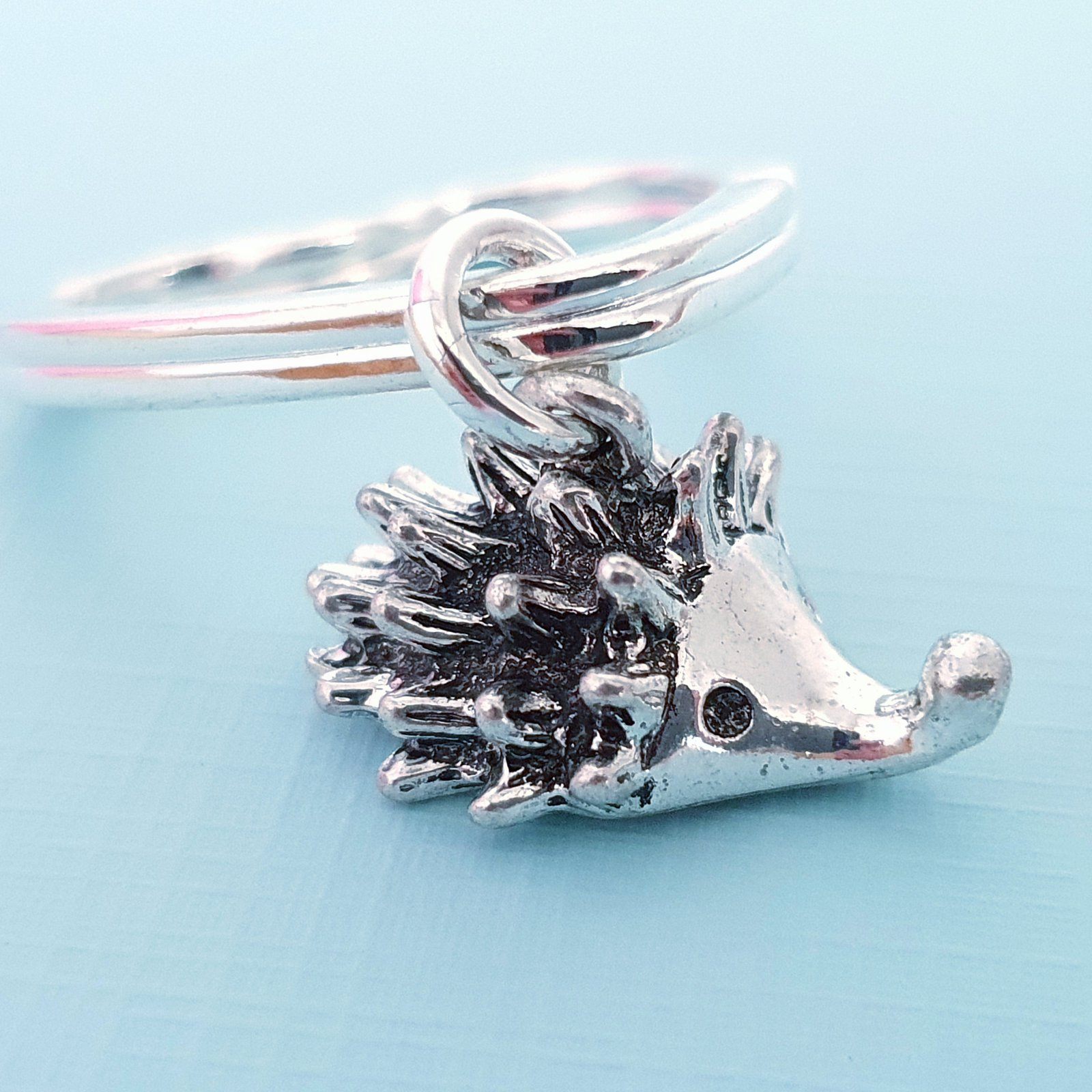 Hedgehog Keyring Silver