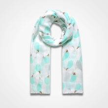 Load image into Gallery viewer, Hedgehog Print Scarf Green White
