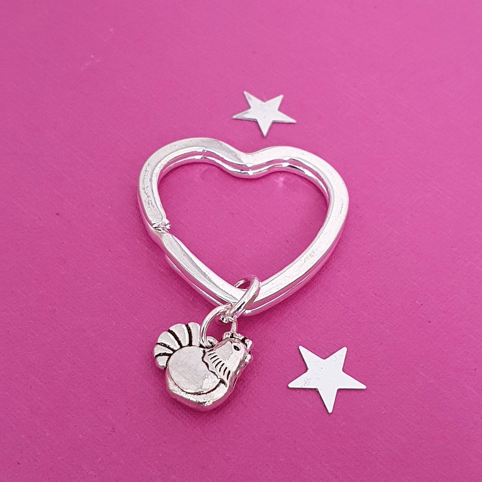 Hen Keyring Silver
