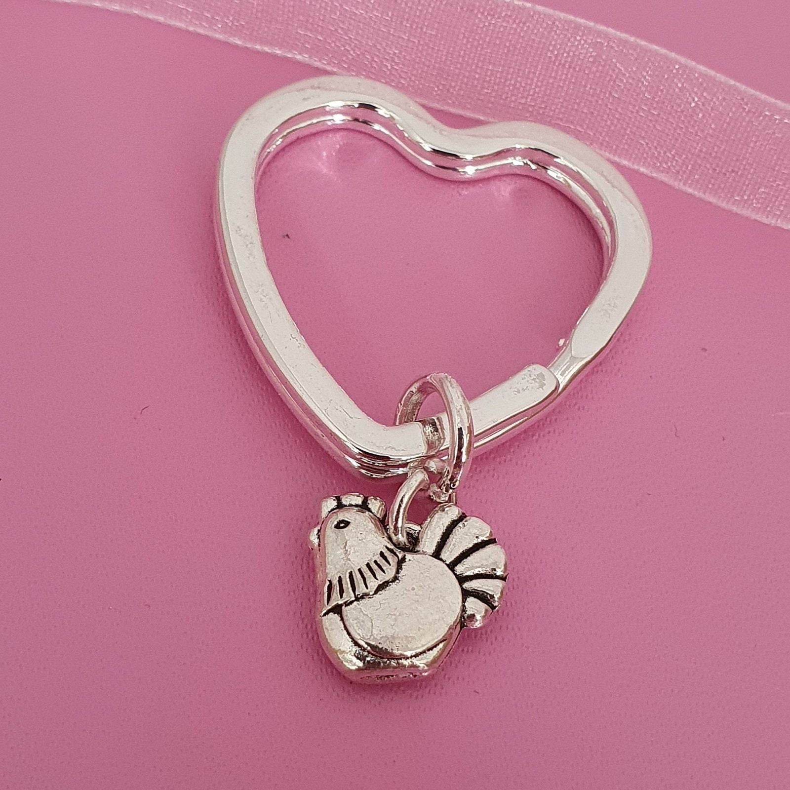 Hen Keyring Silver
