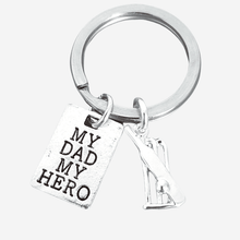 Load image into Gallery viewer, Hero Dad Cricket Keyring Silver
