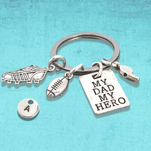 Load image into Gallery viewer, Hero Dad Rugby Keyring Silver
