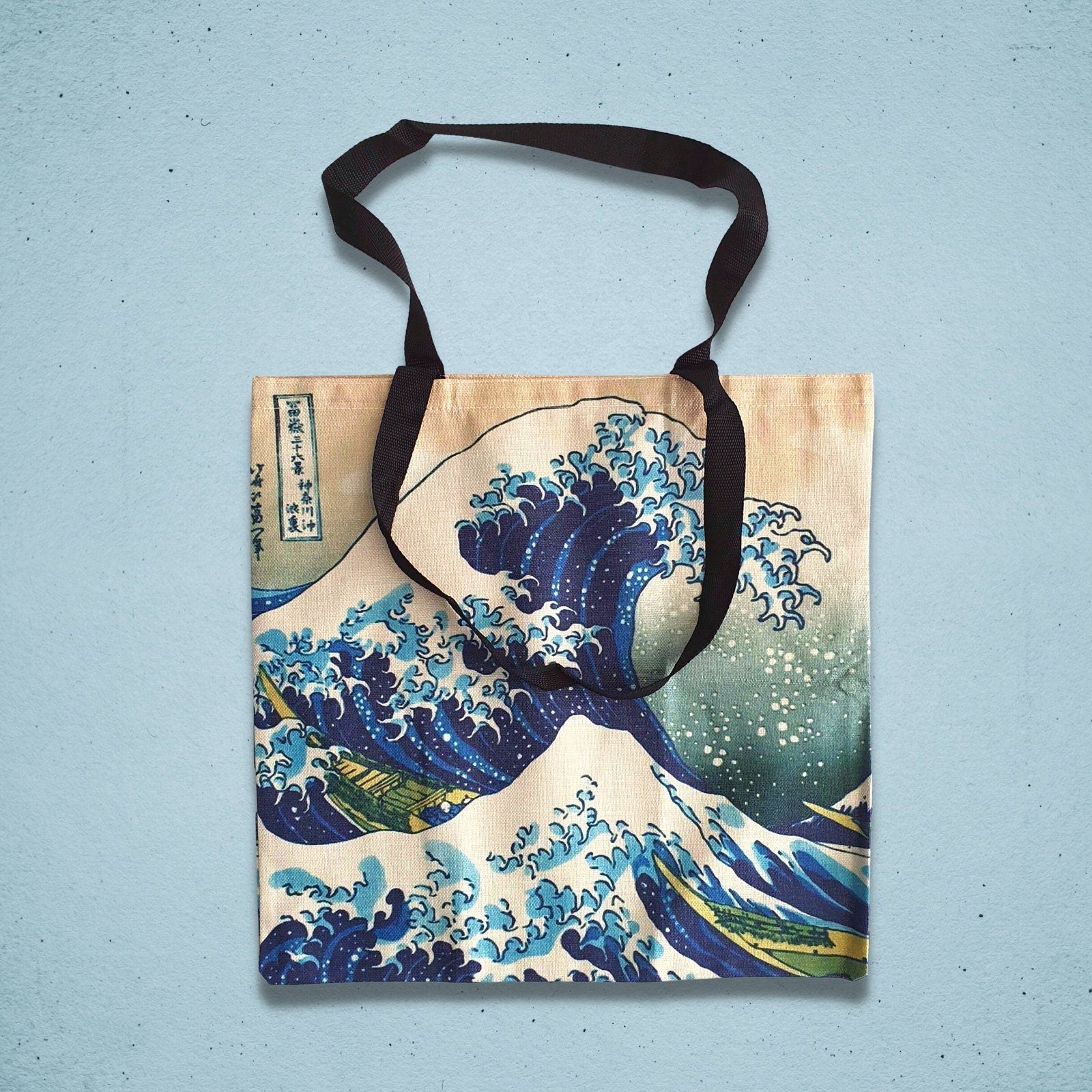Hokusai Great Wave Kanagawa Shopper Blue