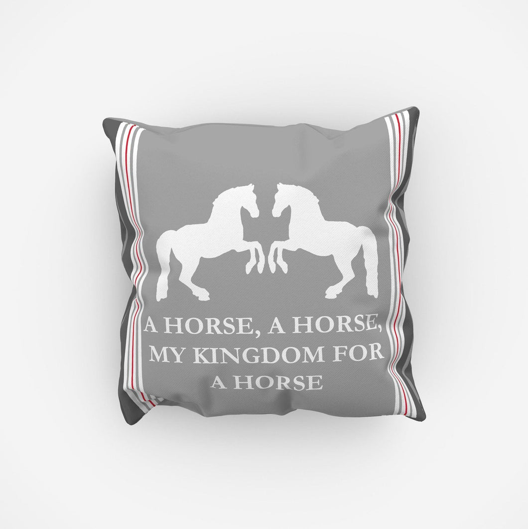 Horse Cushion Cover Grey