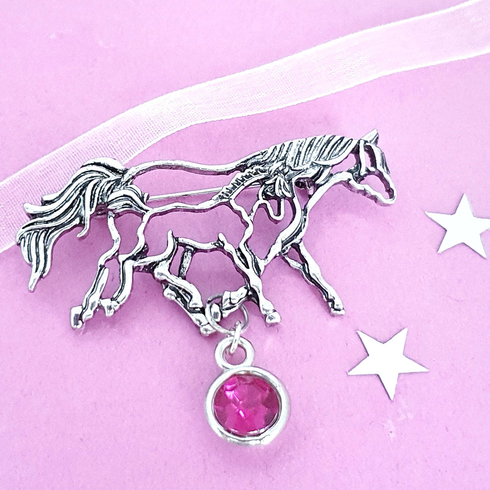 Horse Foal Brooch Silver