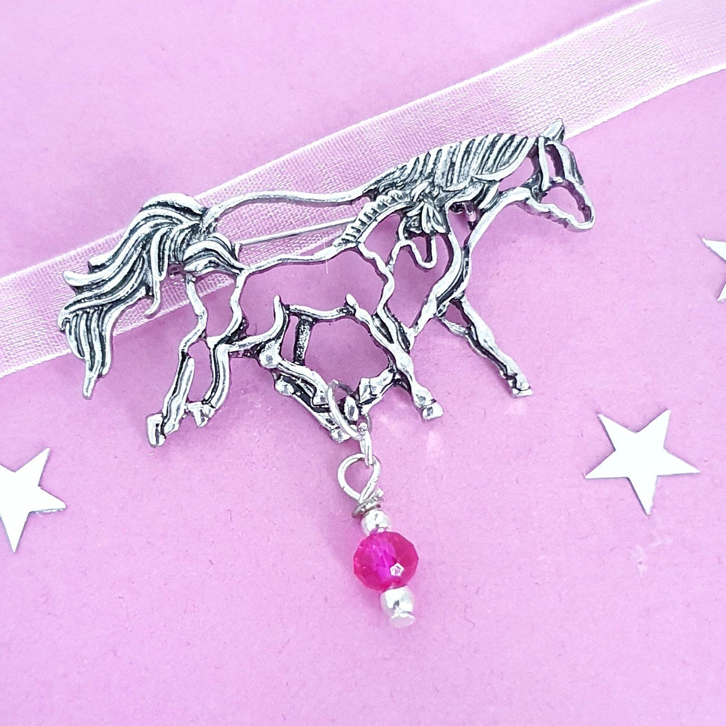 Horse Foal Brooch Silver