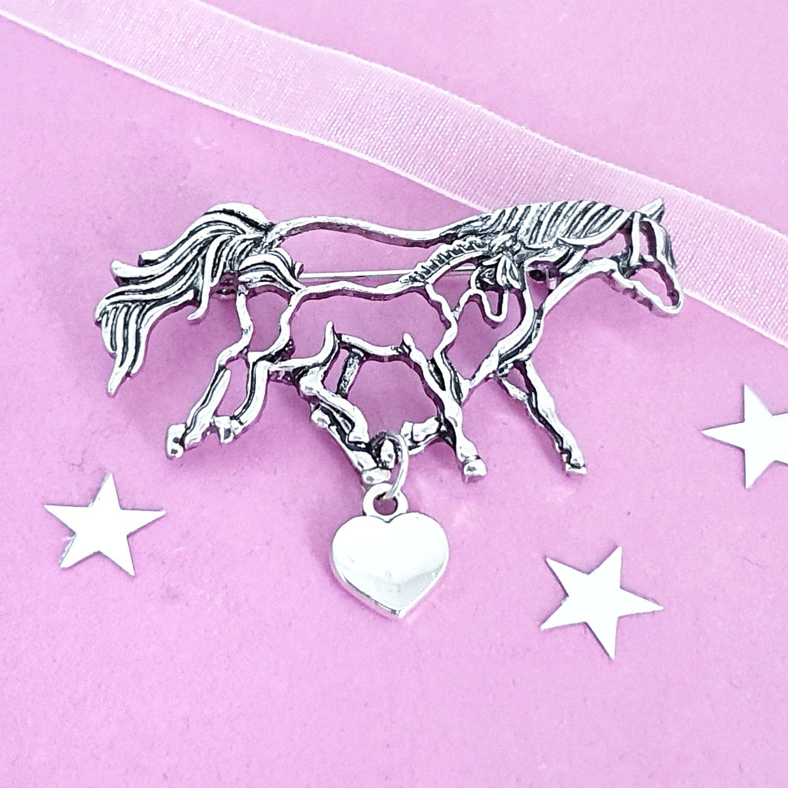 Horse Foal Brooch Silver
