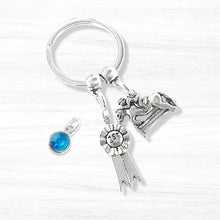 Load image into Gallery viewer, Horse Rider Keyring Silver
