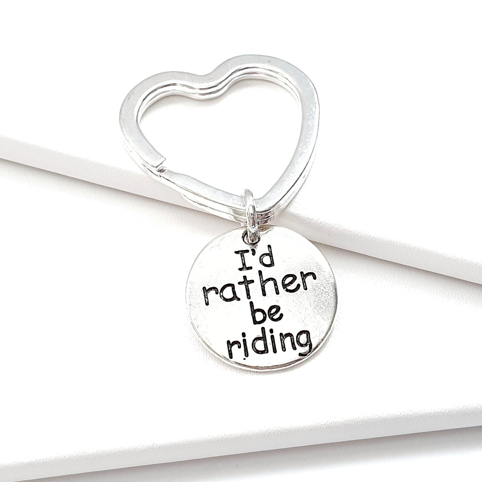 Horse Rider Keyring Silver