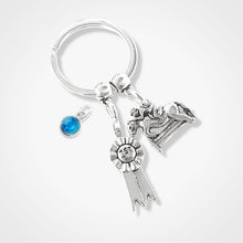 Load image into Gallery viewer, Horse Rider Keyring Silver
