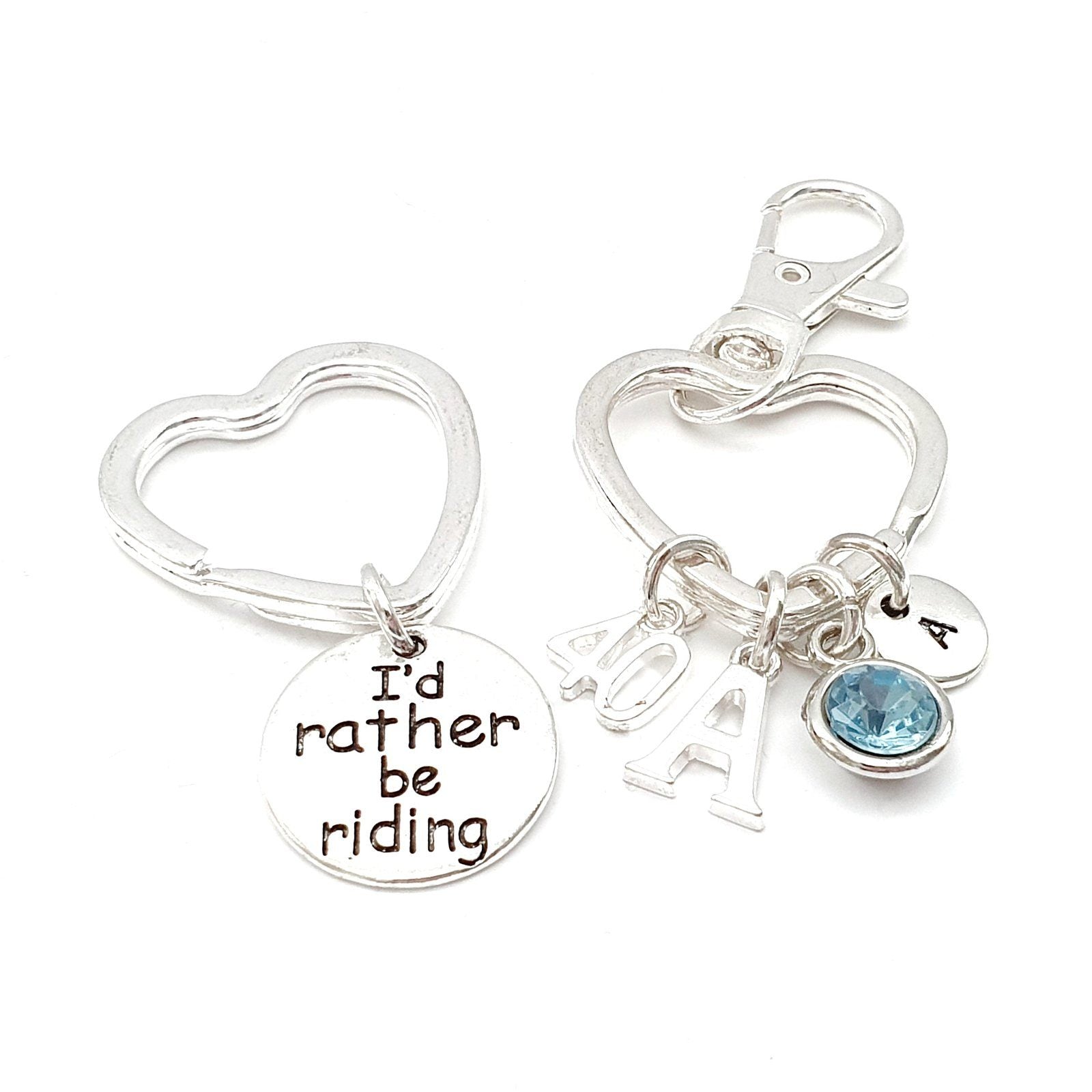 Horse Rider Keyring Silver