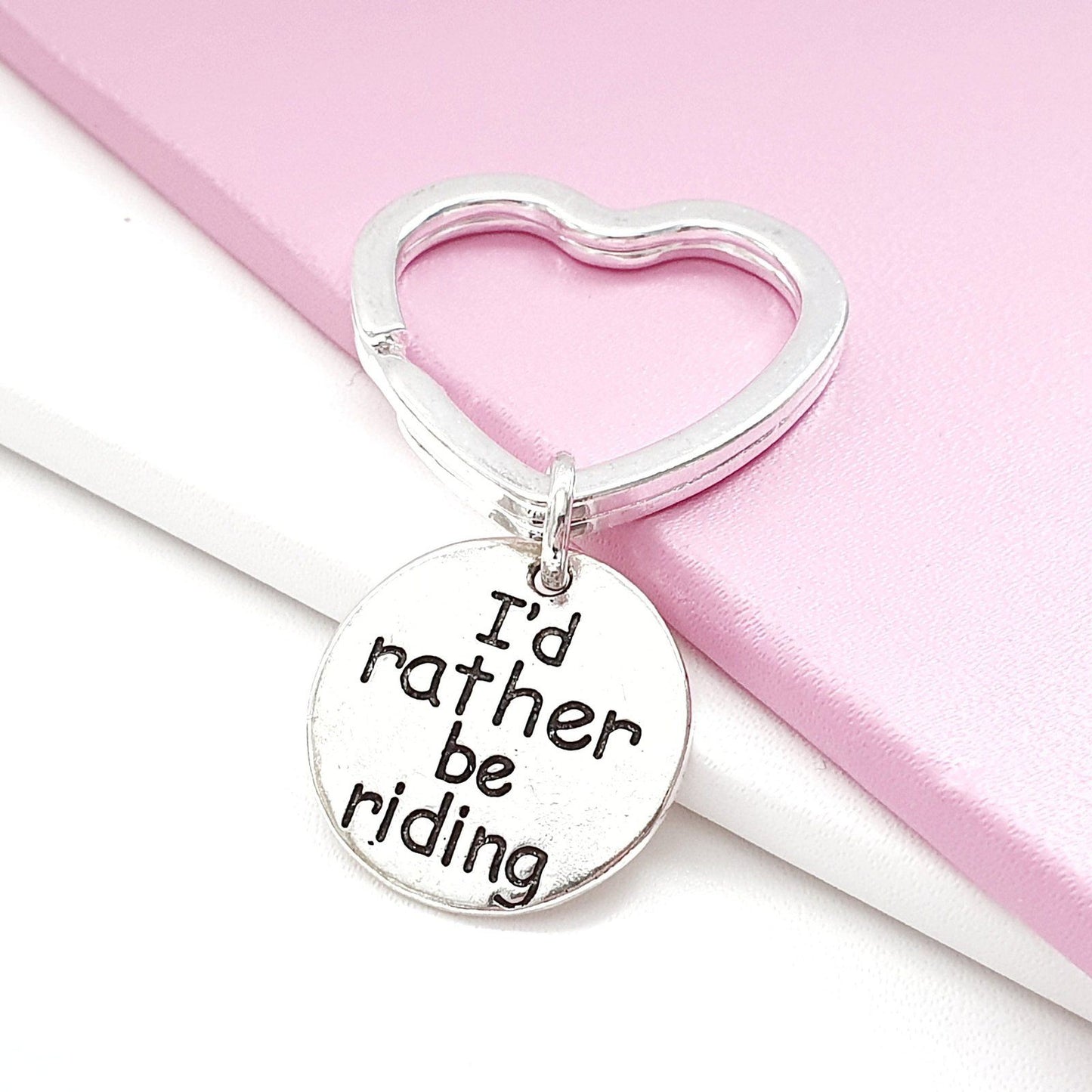 Horse Rider Keyring Silver