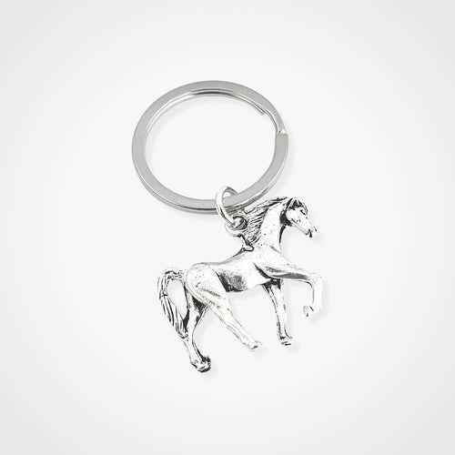 Horse Rider Keyring Silver