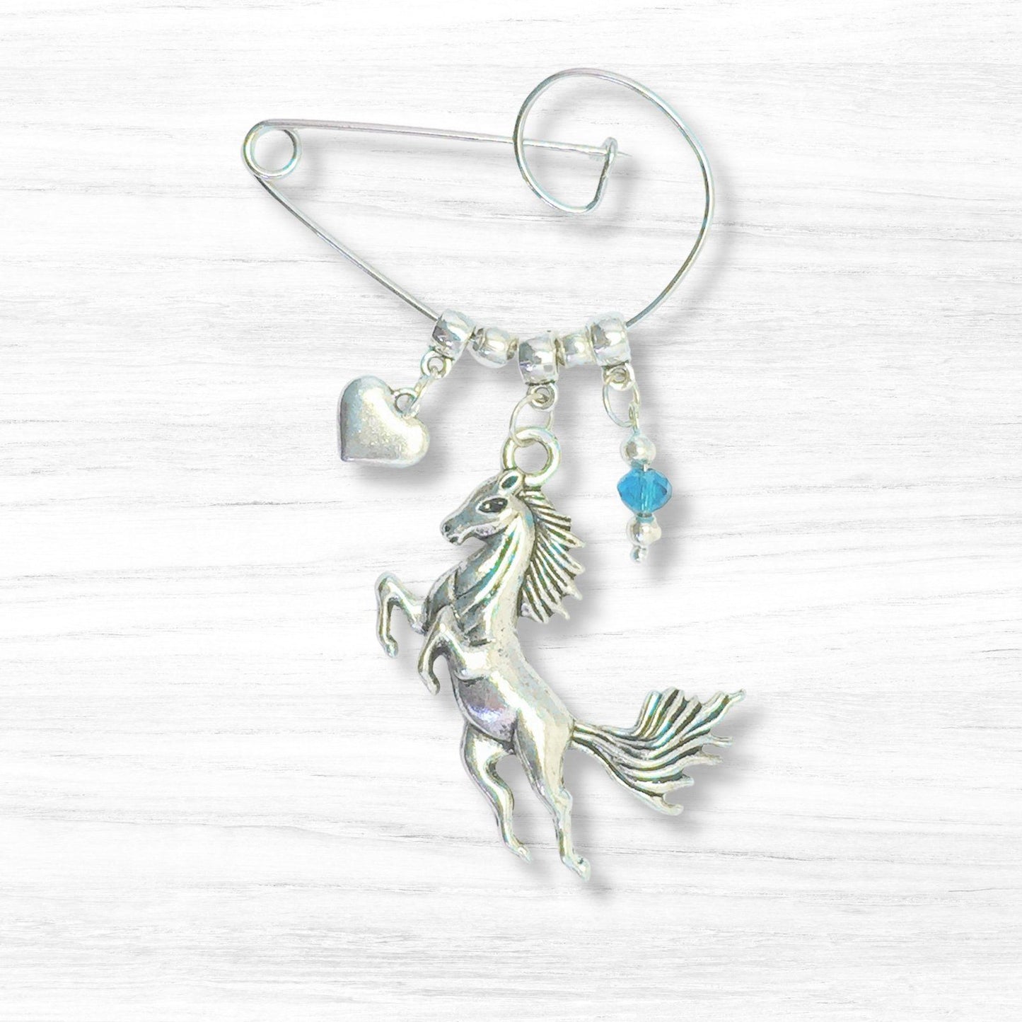 Horse Swirl Brooch Silver