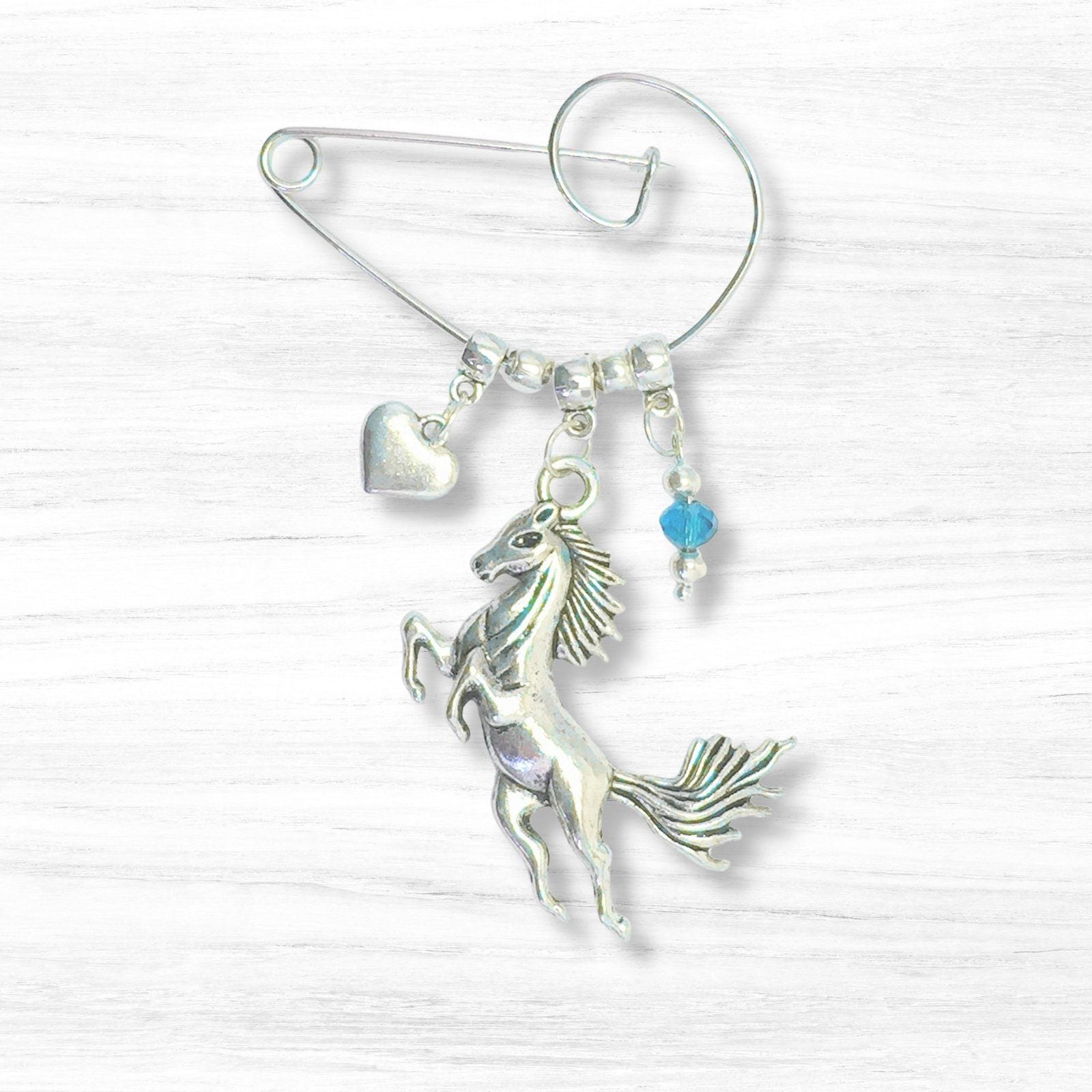 Horse Swirl Brooch Silver